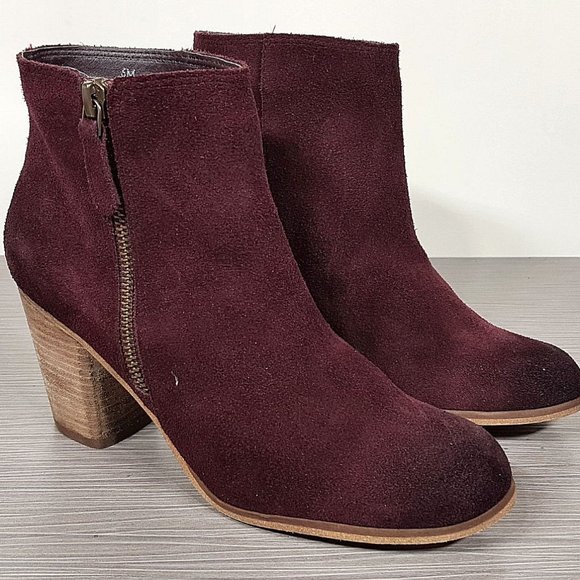BP. 'Trolley' Ankle Bootie, Wine Suede, Womens Size 6 & 11 - Picture 1 of 10
